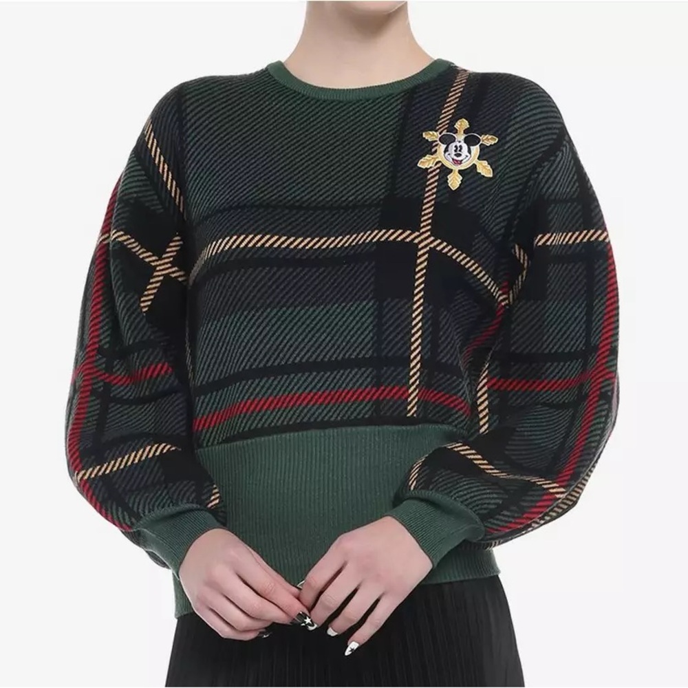 Disney x Her Universe Mickey Mouse Plaid Christmas Sweater
